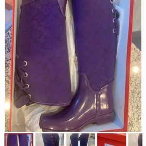 Coach Rain Boots back lace corset